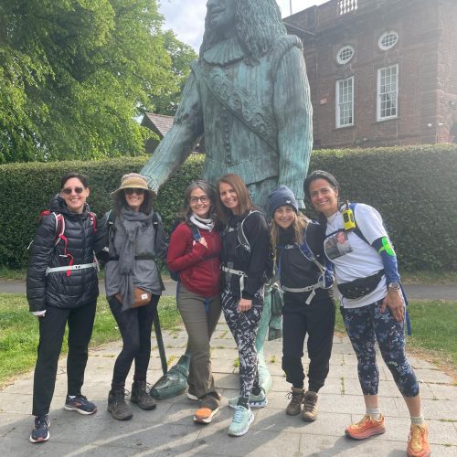 Walkers at the start point - Childe of Hale in Hale on Mersey.