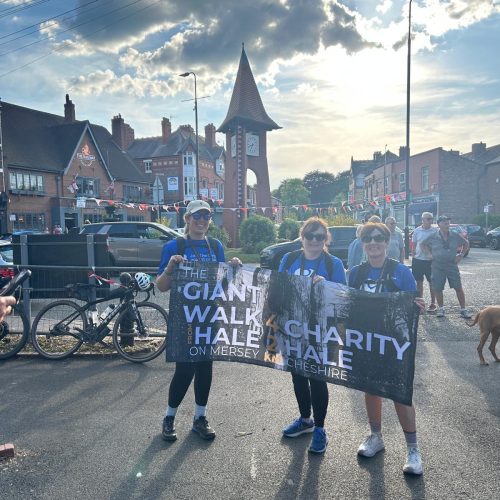 Giant Walkers 2025 at finish line in Hale (Manchester)