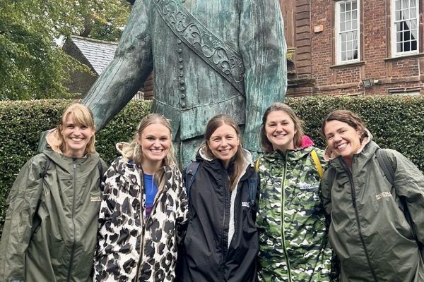 Hale2Hale Giant Walk for Cry starting point at the Childe of Hale statue in Hale on Mersey.