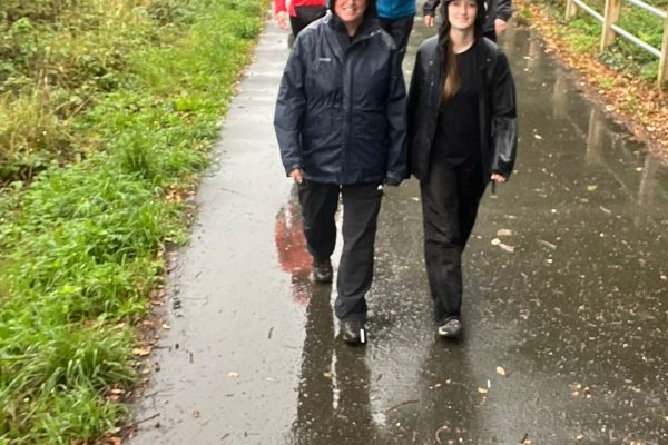 Trekkers enjoying the countryside on the Giant Walk for CRY 2025.