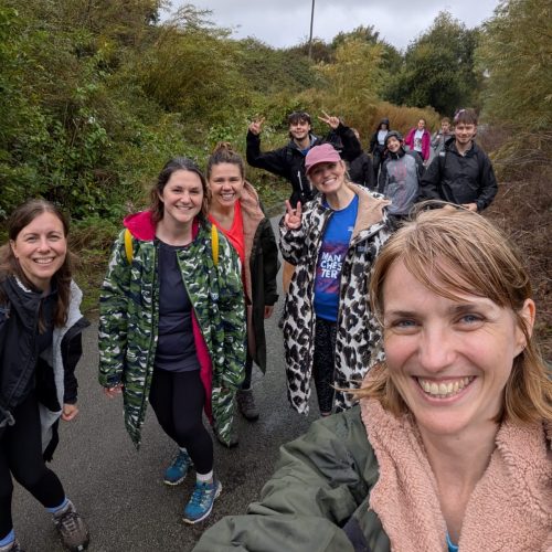 Trekkers enjoying the countryside on the Giant Walk for CRY 2025.