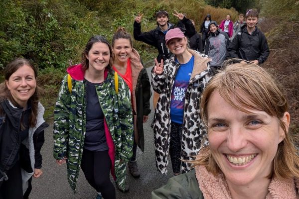Trekkers enjoying the countryside on the Giant Walk for CRY 2025.