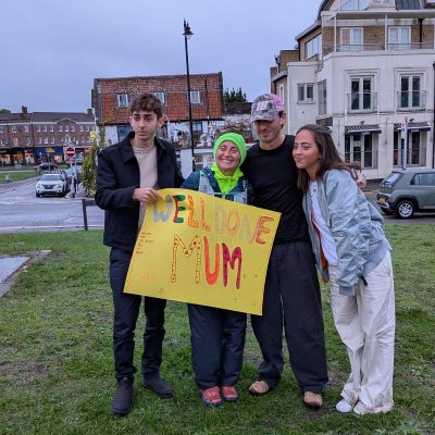 Spectators coming to support trekkers on MyIsrael marathon walk.