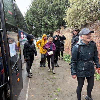MyIsrael trekkers at coach stop.
